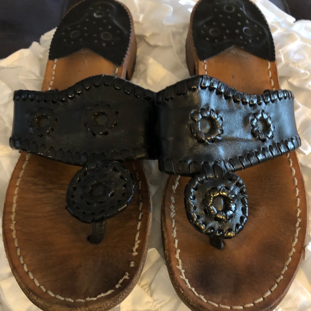 Jack Rogers sandals size 6 black leather